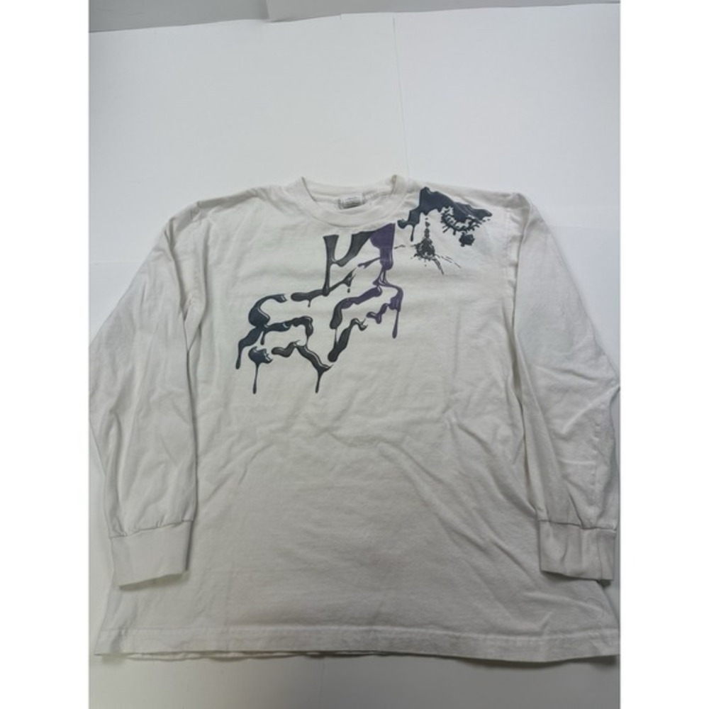 Vtg‎ Fox Racing Shirt Long Sleeve Motocross Graphic Tee Y2K Large